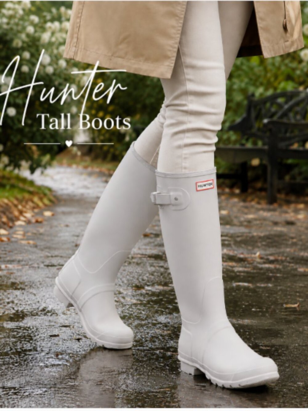 new HUNTER Original Tall Rain Boots Light Grey 10TM5 269